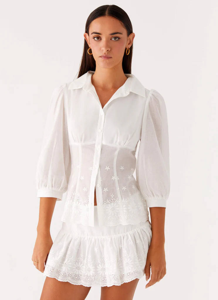 Top Frida Broderie - Blanc