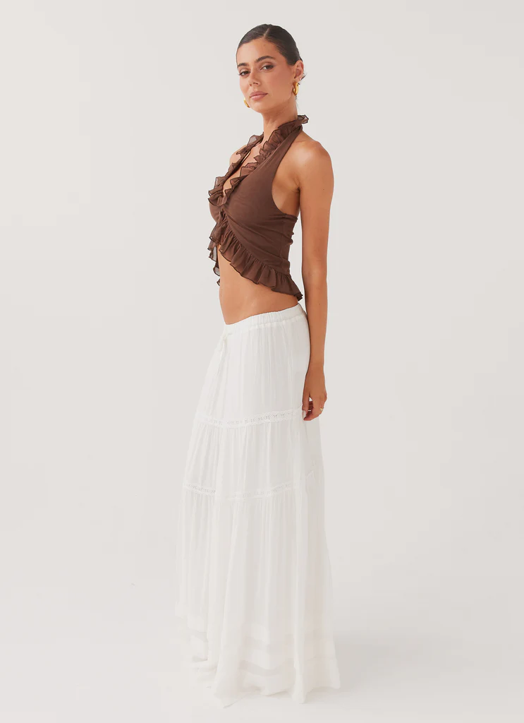 Jupe maxi en strate Moonstone - Blanc