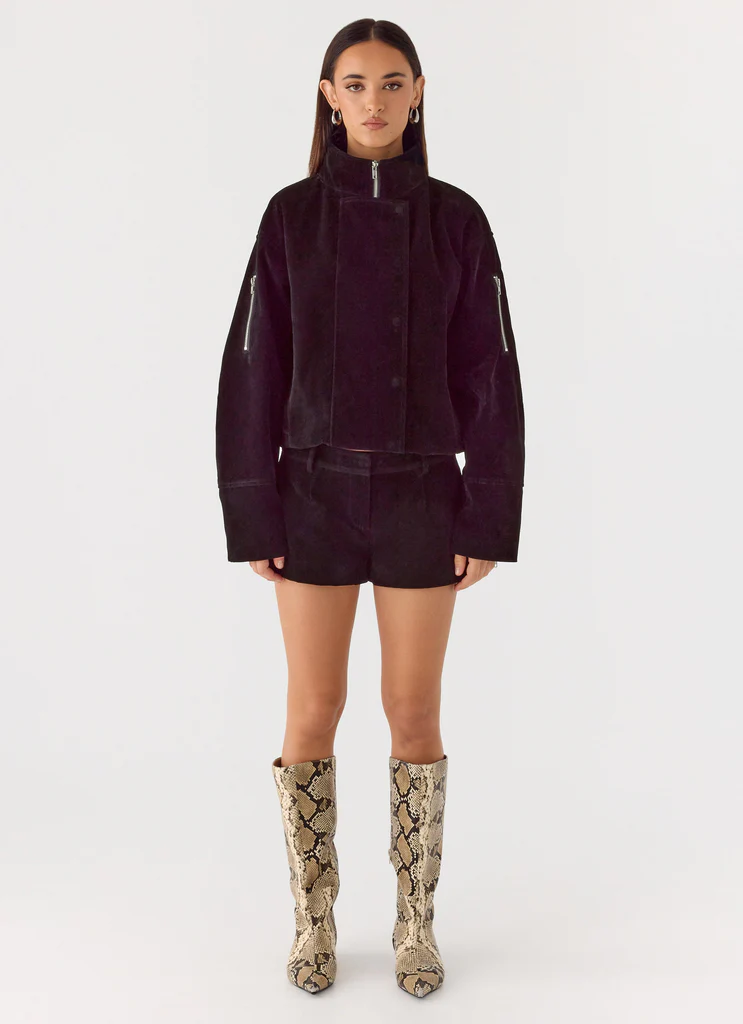 Manteau en simili cuir Marlow - Noir