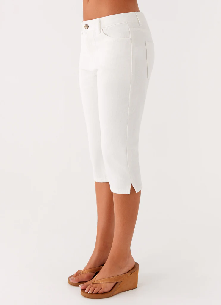 Pantalon Capri Denim Rocco - Blanc Crème