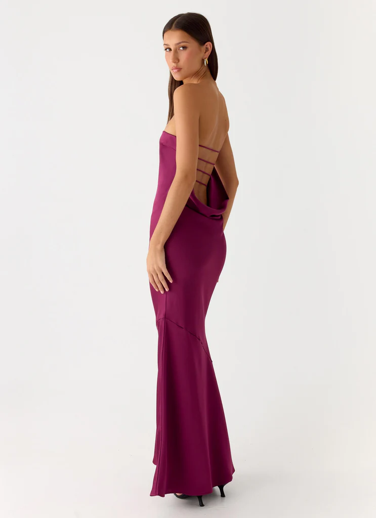 Robe maxi Endless Nights - Prune