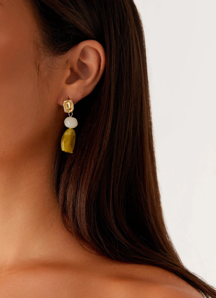 Boucles d'oreilles Lozano - Vert citron