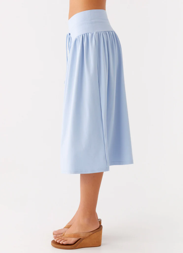 Jupe mi-longue Silver Tides - Bleu