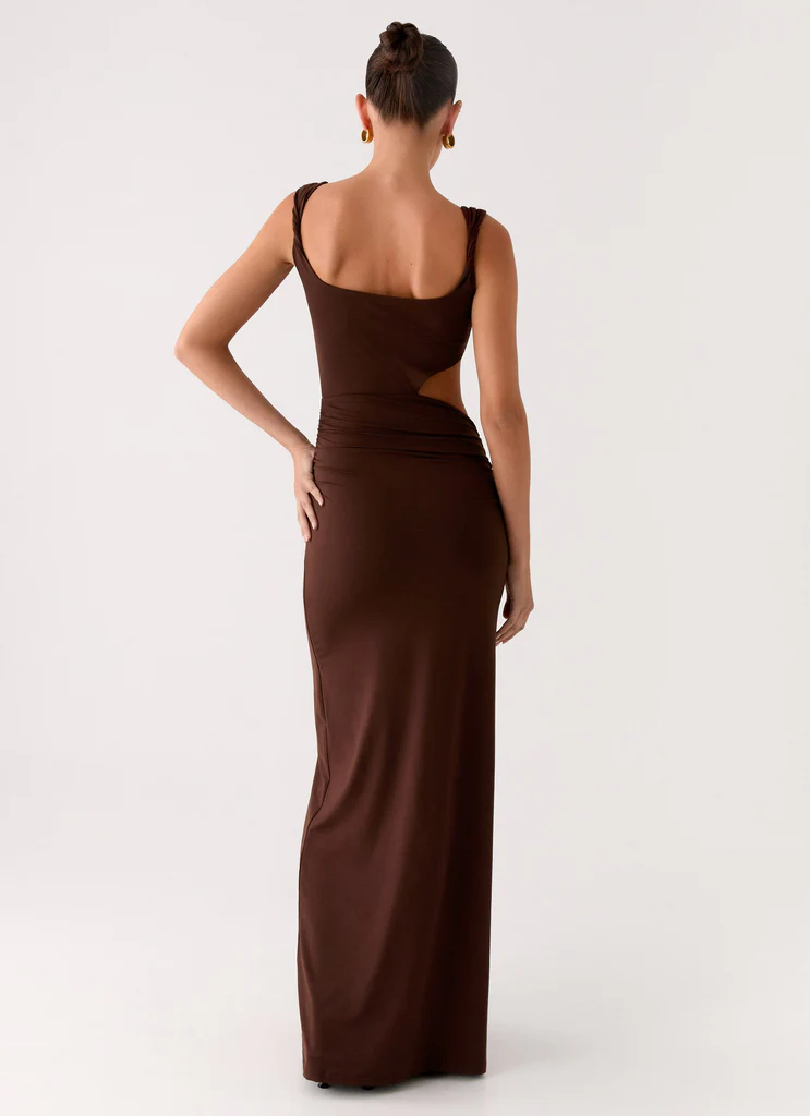 Robe Maxi à Découpe Balvin - Chocolat Froid