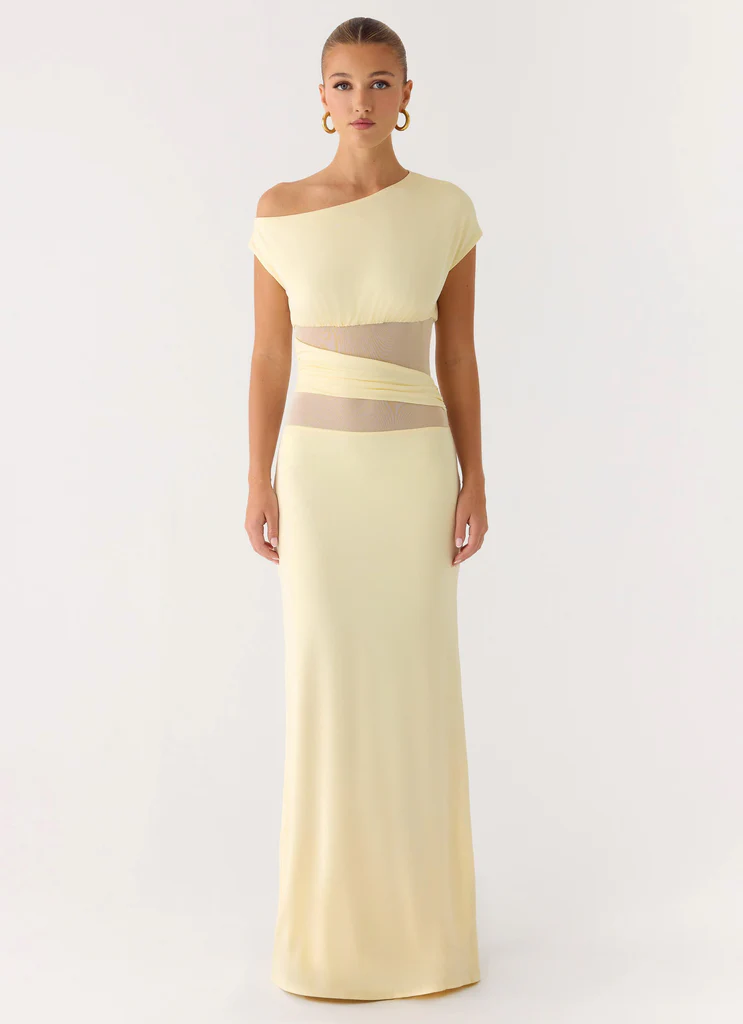 Robe maxi Like Honey - Jaune beurre