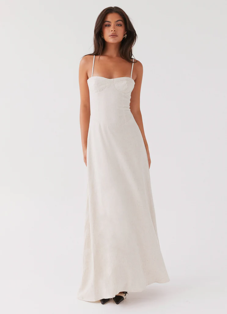 Robe maxi en lin Angelina - Oatmeal