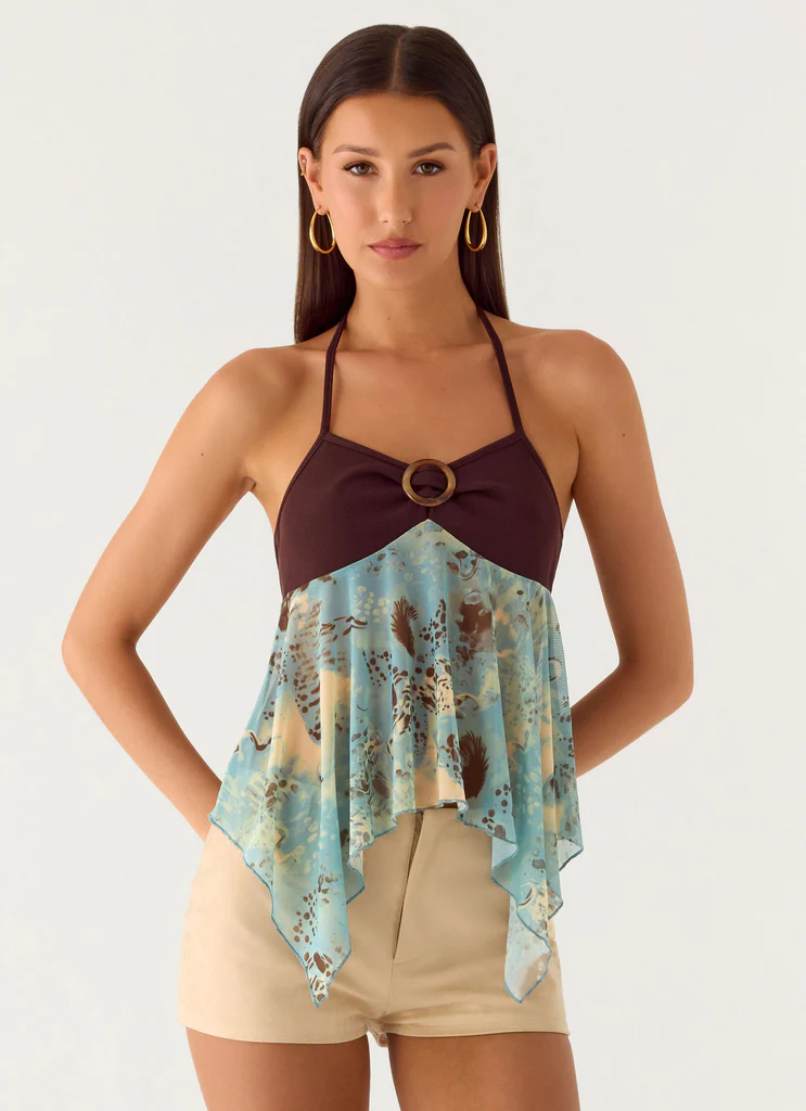 Top à bretelles Lyrica - Aqua Blur