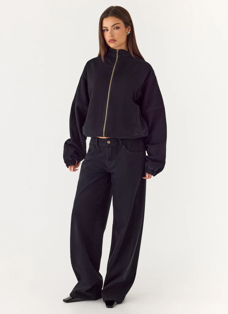 Jean denim bas de taille Waylon - Noir
