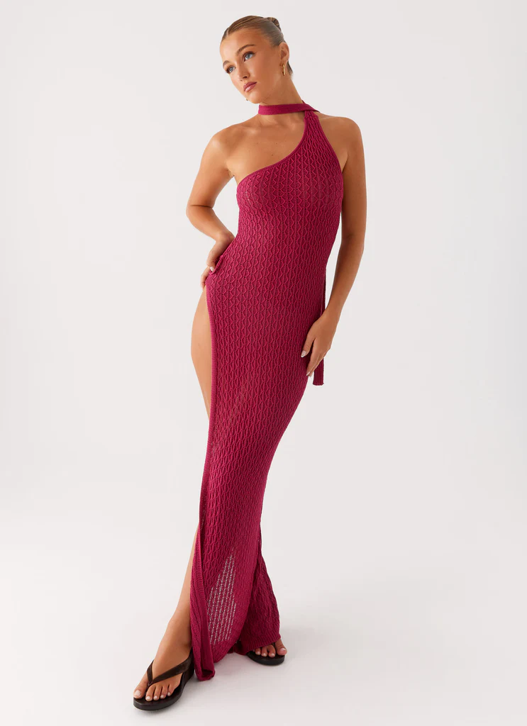Robe maxi en maille Carryn – Rose vif Robe maxi en maille Carryn - Rose vif