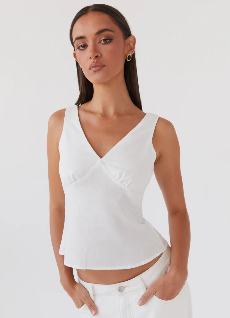 Haut en lin Nori - Blanc