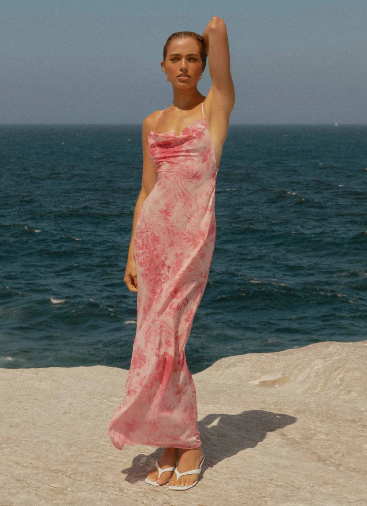 Robe Maxi Tara - Imprimé Rose