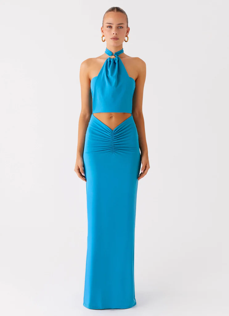 Robe Maxi à bretelles Chiquita - Bleu Turquoise