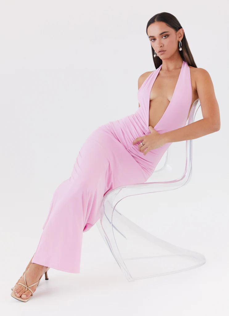 Robe maxi à bretelles Whisked Away - Rose