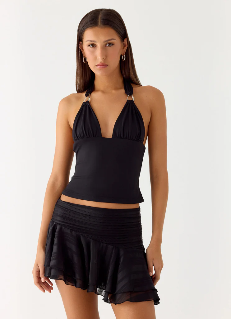 Mini-jupe en mousseline Willow - Noir