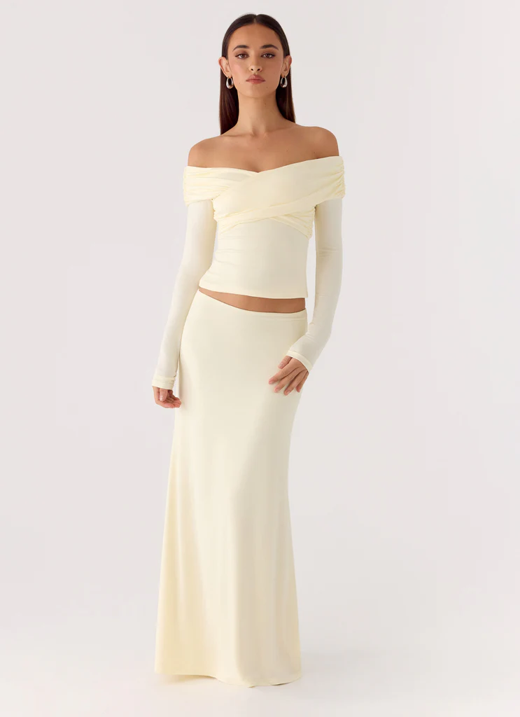 Jupe maxi Like A Flower - Jaune citron