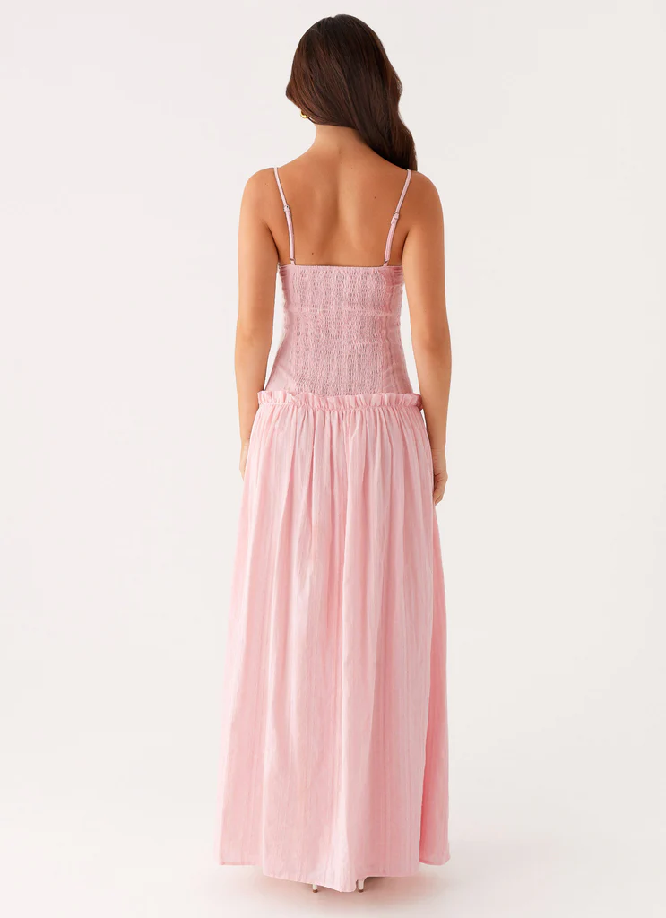 Robe maxi à taille basse Jacinda - Rose