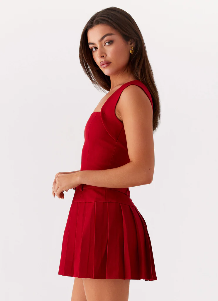 Robe Mini Ceinturée Justina - Rouge