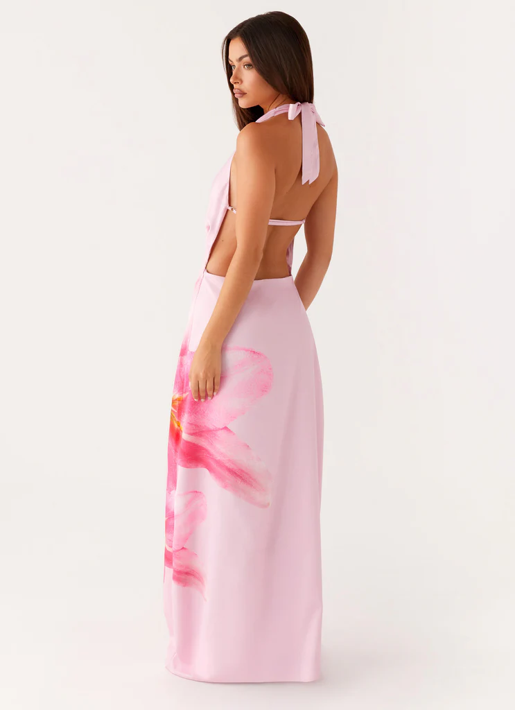Robe maxi à col en capuche Bryony - Rose