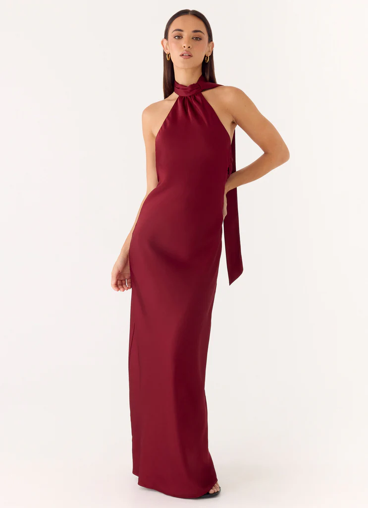 Robe Maxi Écharpe Keena - Merlot