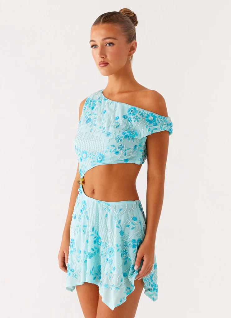 Robe Mini à Paillettes Aletta – Bleu Robe Mini à Paillettes Aletta - Bleu