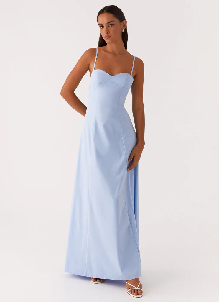 Robe maxi Clear As Day - Bleu