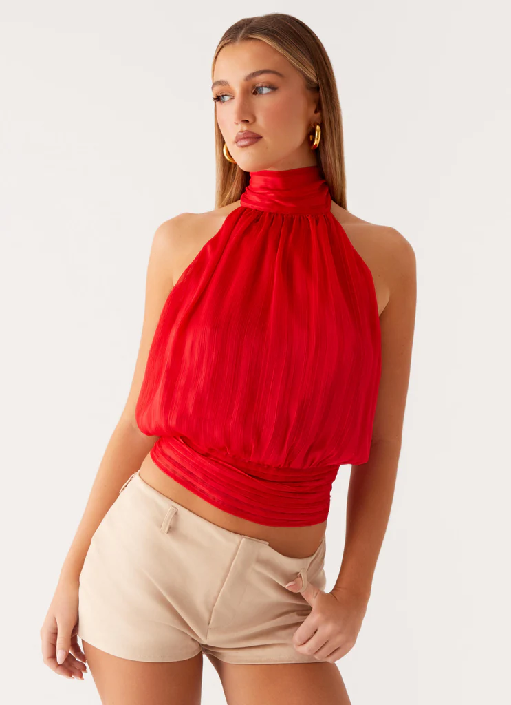 Top en Chiffon Willow - Rouge