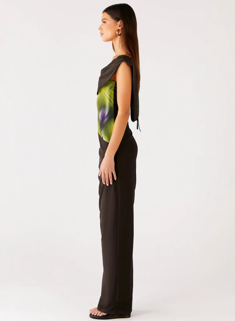 Robe Maxi Good Fortune - Fleurs Lime