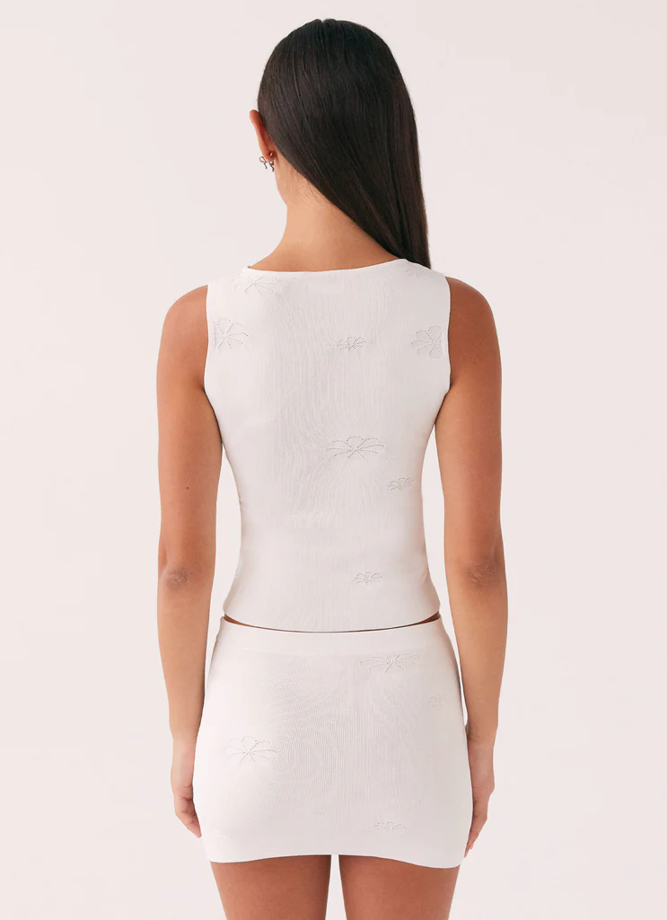 Mini-jupe en maille Holly - Blanc