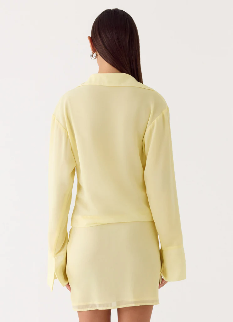 Robe mini chemise Farretti - Jaune pâle