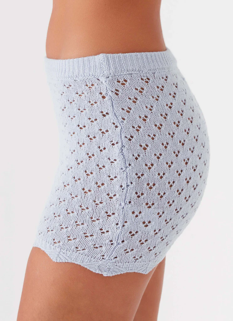 Mini-jupe tricot Bird Blue - Blue Dusk