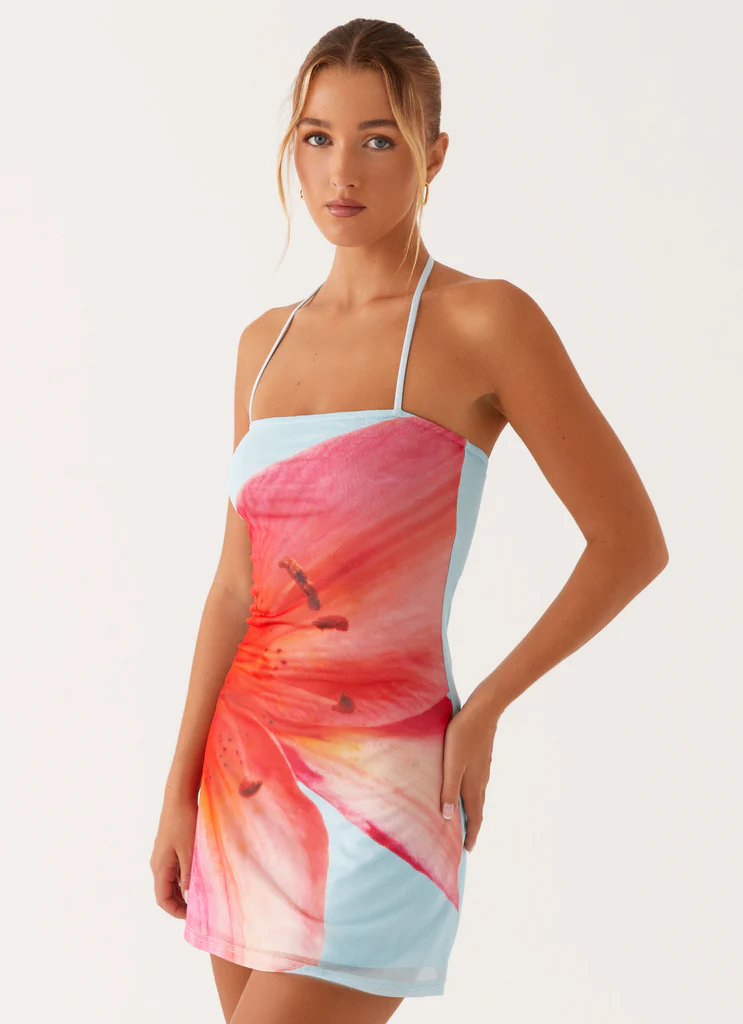 Robe Mini Every Time – Floral Bleu Robe Mini Every Time - Floral Bleu