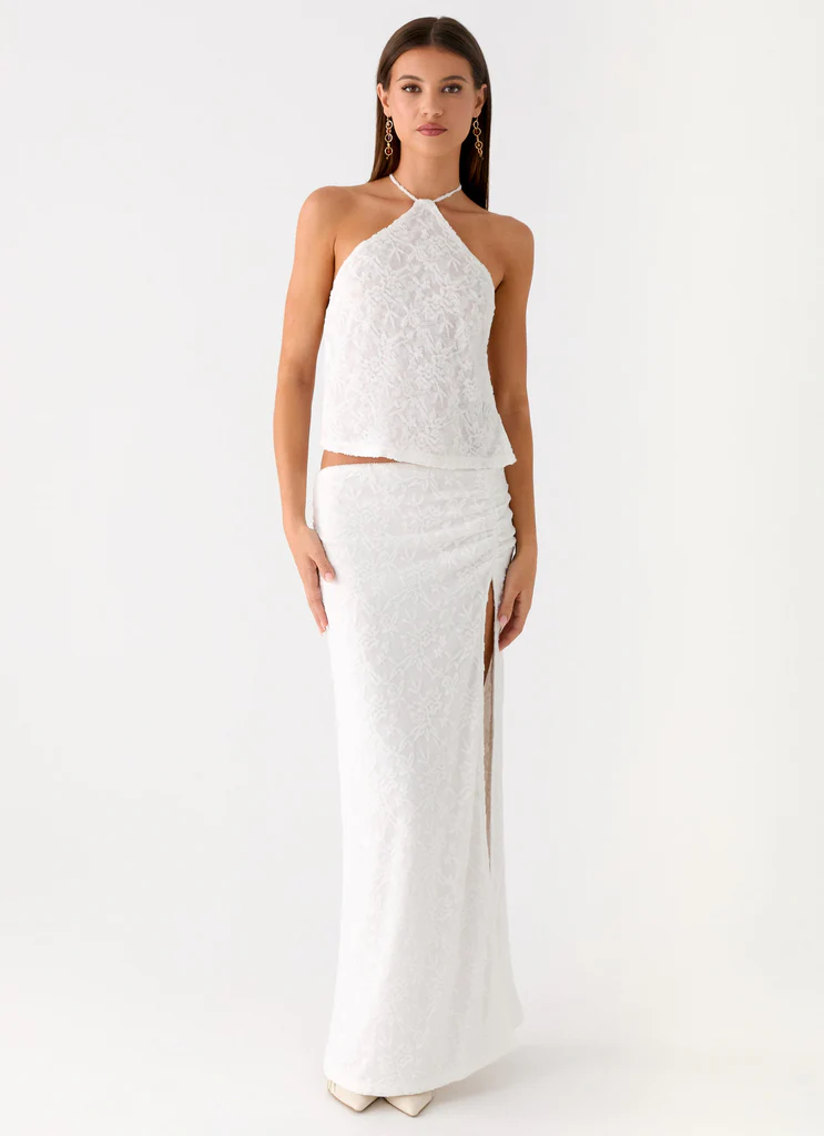 Top Jacquard sans dos Griff - Blanc