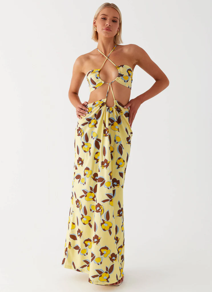 Robe maxi en lin Nora - Primrose