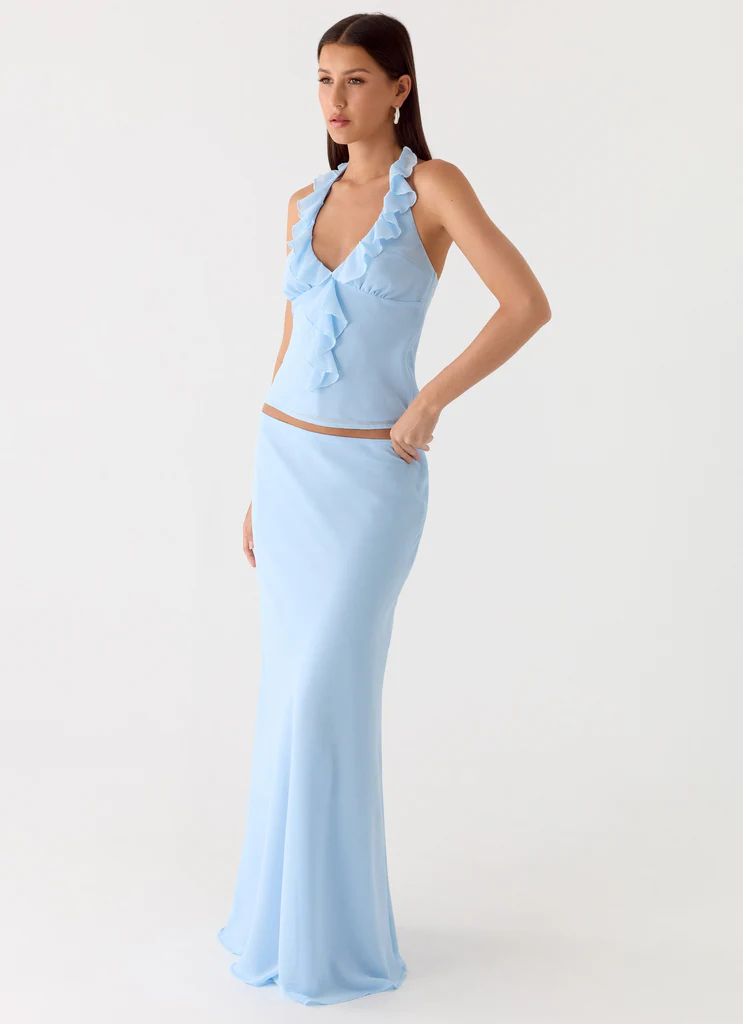 Jupe Maxi en Chiffon Star Girl - Bleu
