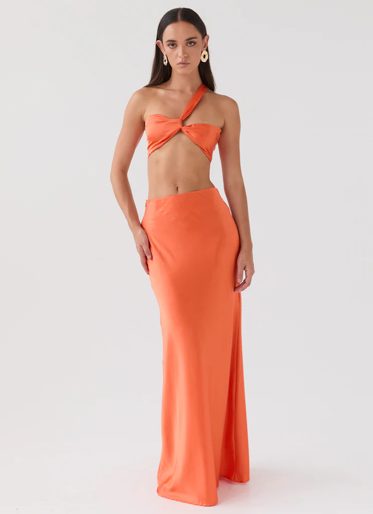 Haut en satin Hidden Oasis - Mandarine