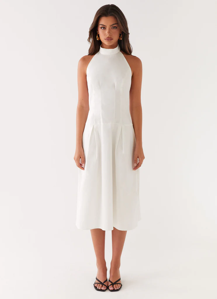 Robe Midi à bretelles Calla - Blanc