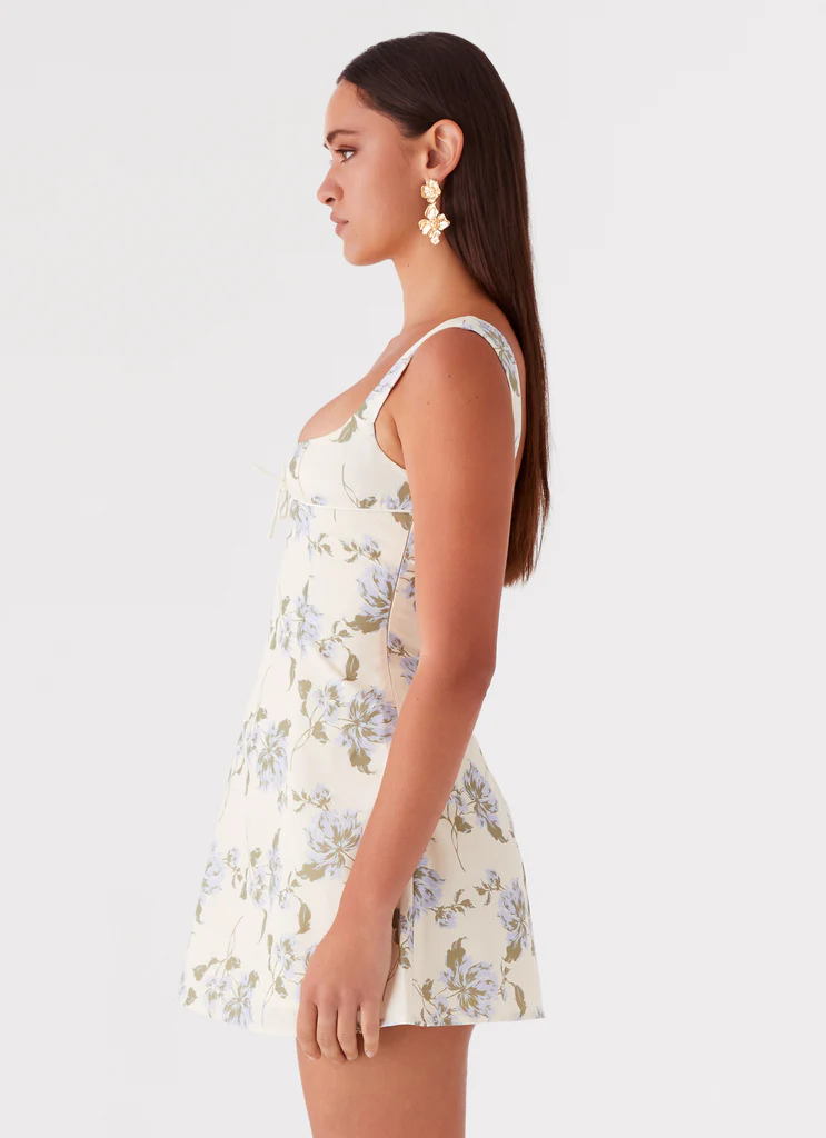 Robe Mini Cadence – Fleurs Jaune Pourpre Robe Mini Cadence - Fleurs Jaune Pourpre