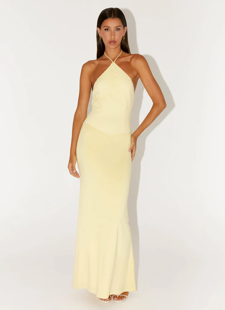 Robe Maxi à bretelles Fiesta - Jaune Solaire