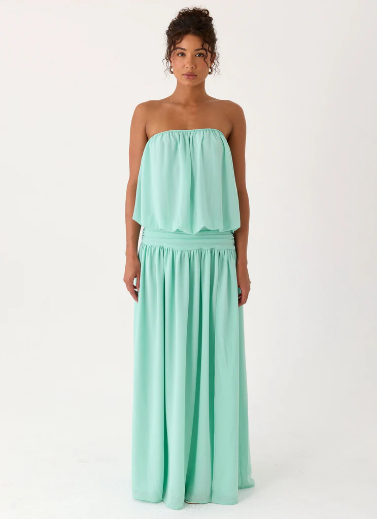 Robe maxi sans bretelles Lioras - Aqua