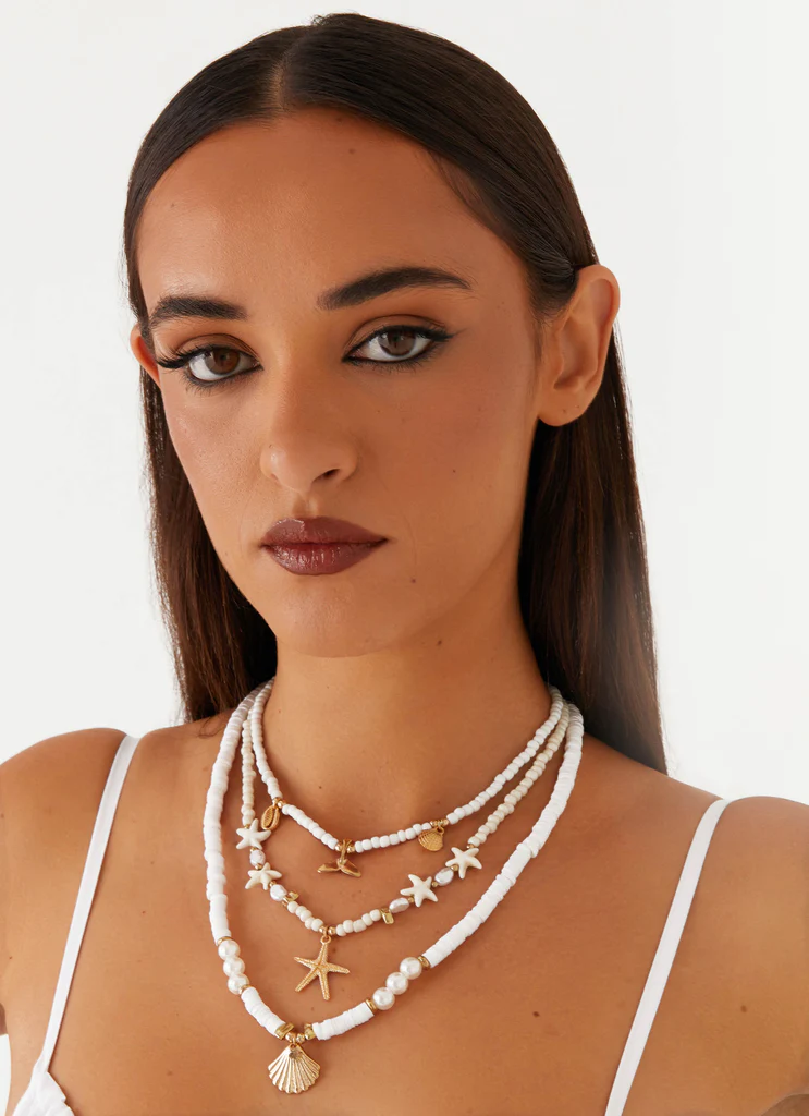 Collier à perles Luca - Blanc