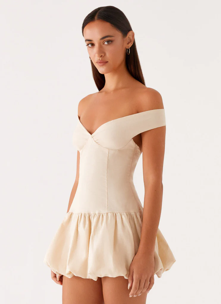 Robe Mini Épaulette Sans Manches Endless Romance - Beurre